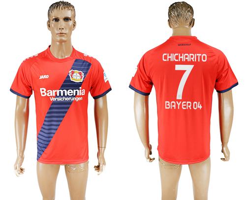 Bayer Leverkusen #7 Chicharito Away Soccer Club Jersey - Click Image to Close